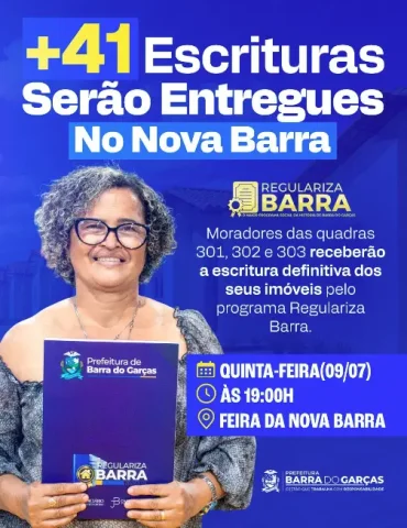 Prefeitura de Barra do Garças entrega mais 41 escrituras do Regulariza Barra nesta quinta-feira (9)