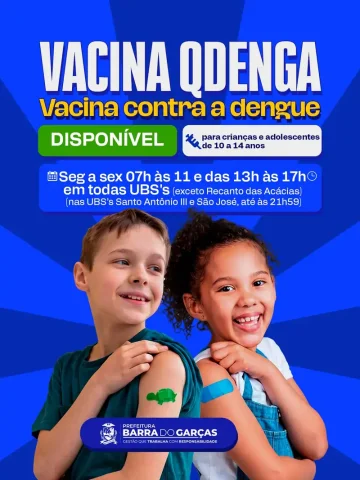 Vacina contra a dengue segue disponível para crianças e adolescentes em Barra do Garças